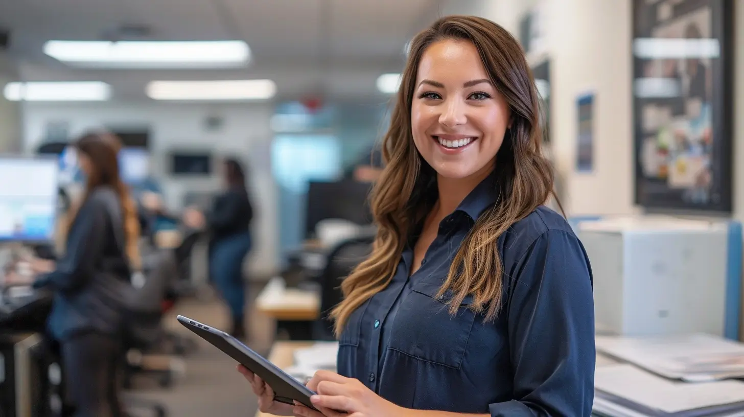 IT support specialist helping small business owner on the Gold Coast